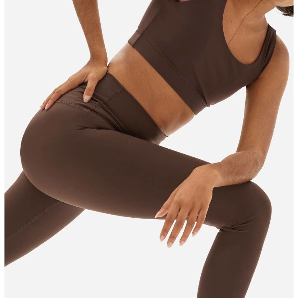 Everlane NWT The Perform High Rise Gym Yoga Fitted Legging Chocolate Siz…